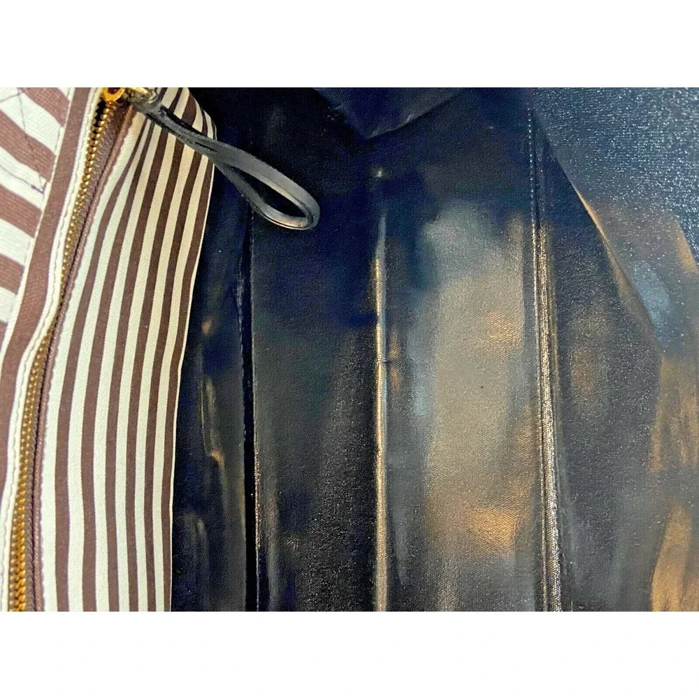 Henri Bendel New York Signature Top Handle Tote Stripe Canvas NWOT